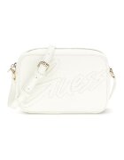 GUESS Geanta crossbody cu logo in relief - Alb fildes