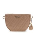 GUESS Geanta crossbody cu logo metalic Isemay - Bej inchis