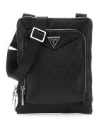 GUESS Geanta crossbody de piele ecologica cu buzunare frontal cu fermoar Siena - Negru