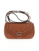 GUESS Geanta crossbody de piele ecologica cu clapa - Portocaliu stins