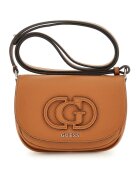 GUESS Geanta crossbody din piele ecologica cu clapa - Caramel