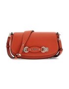 GUESS Geanta crossbody din piele ecologica cu clapa - Portocaliu mandarina
