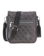 GUESS Geanta crossbody din piele ecologica cu model monograma - Gri inchis