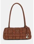 GUESS Geanta cu bareta de umar si aspect impletit - Maro
