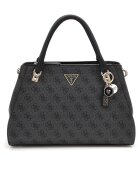 GUESS Geanta cu bareta de umar si model monograma Noelle II - Negru/Gri inchis