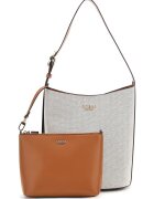 GUESS Geanta cu etui interior Nicolette - Maro/Maro taupe deschis
