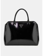 GUESS Geanta cu maner si aspect lacuit Arnela - Negru