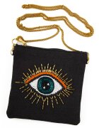 GUESS Geanta de dama - Cecily - neagra - 15x16x2cm - din iuta
