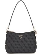 GUESS Geanta de piele ecologica cu bareta de umar si logo Erica II - Negru/Gri carbune