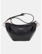 GUESS Geanta de piele ecologica cu bareta de umar si logo metalic - Negru