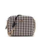 GUESS Geanta de umar cu aspect impletit - Negru/Alb murdar