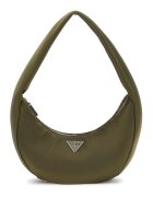 GUESS Geanta din material textil cu bareta de umar si logo metalic - Verde masliniu