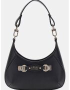 GUESS Geanta din piele ecologica cu bareta de umar si logo metalic - Negru