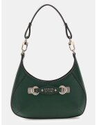 GUESS Geanta din piele ecologica cu bareta de umar si logo metalic - Verde padure