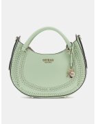 GUESS Geanta din piele ecologica cu bareta de umar si talismane - Verde deschis