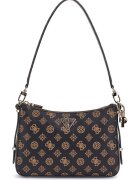 GUESS Geanta mica de umar cu model - Negru stins/Caramel
