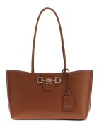 GUESS Geanta shopper cu fermoar si logo Janie - Maro scortisoara