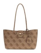 GUESS Geanta shopper din piele ecologica cu model monograma Janie - Bej