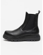 GUESS Ghete Chelsea de piele cu logo metalic - Negru