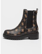GUESS Ghete Chelsea de piele ecologica - Negru/Portocaliu persan
