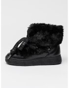 GUESS Ghete de piele ecologica cu garnituri de blana sintetica - Negru