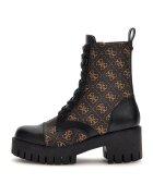 GUESS Ghete de piele ecologica cu logo - Maro inchis/Caramel