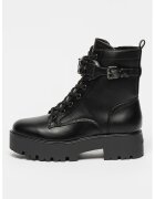 GUESS Ghete de piele ecologica Vaires - Negru/Argintiu