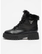 GUESS Ghete din piele ecologica cu blana sintetica - Negru