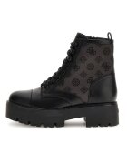 GUESS Ghete din piele ecologica cu imprimeu logo - Negru/Gri antracit
