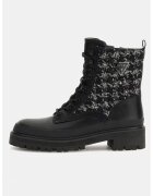 GUESS Ghete din pielee cologica cu insertii din material textil - Negru