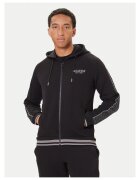 GUESS Hanorac barbati negru - model cu fermoar si gluga