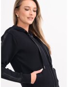 GUESS Hanorac cu fermoar si doua buzunare - Negru