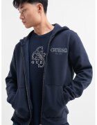 GUESS Hanorac cu fermoar si logo brodat pe piept - Albastru inchis