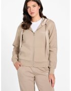 GUESS Hanorac cu fermoar si model uni - Maro camel