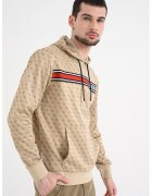 GUESS hanorac cu imprimeu logo pentru fitness - Rosu/Alb/Maro nisip