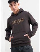 GUESS Hanorac cu logo brodat - Maro inchis/Galben sofran/Verde fistic