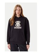 GUESS Hanorac cu logo și buzunar kangaroo - Negru