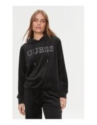 GUESS Hanorac lejer din velur cu logo