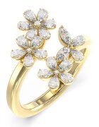 GUESS Inel din otel inoxidabil cu flori Lily Multi - Auriu/Argintiu