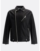 GUESS Jacheta biker de piele cu buzunare cu fermoar - Negru