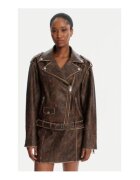 GUESS Jacheta biker din piele ecologica cu buzunare cu fermoar