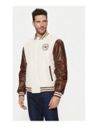 GUESS Jacheta bomber cu maneci contrastante - Alb