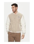 GUESS Jacheta bomber cu maneci contrastante - Bej