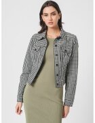 GUESS Jacheta cu model houndstooth si buzunare pe piept - Alb/Negru