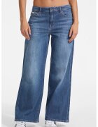 GUESS JEANS Blugi drepti din denim cu talie medie - Albastru melange