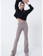 GUESS JEANS Bluza de trening crop cu guler polo - Negru