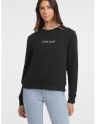GUESS JEANS Bluza de trening cu decolteu la baza gatului si logo - Negru
