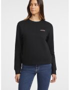 GUESS JEANS Bluza de trening cu decolteu la baza gatului si model uni - Negru