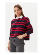 GUESS JEANS Bluza polo cu dungi din bumbac