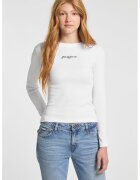 GUESS JEANS Bluza slim fit striata cu logo - Alb